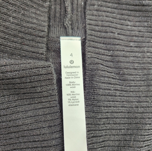 Lululemon Sit In Lotus Wrap II Merino Wool Cardigan Black Size 4 - Picture 3 of 10